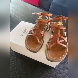 Celine Triomphe leather sandal
